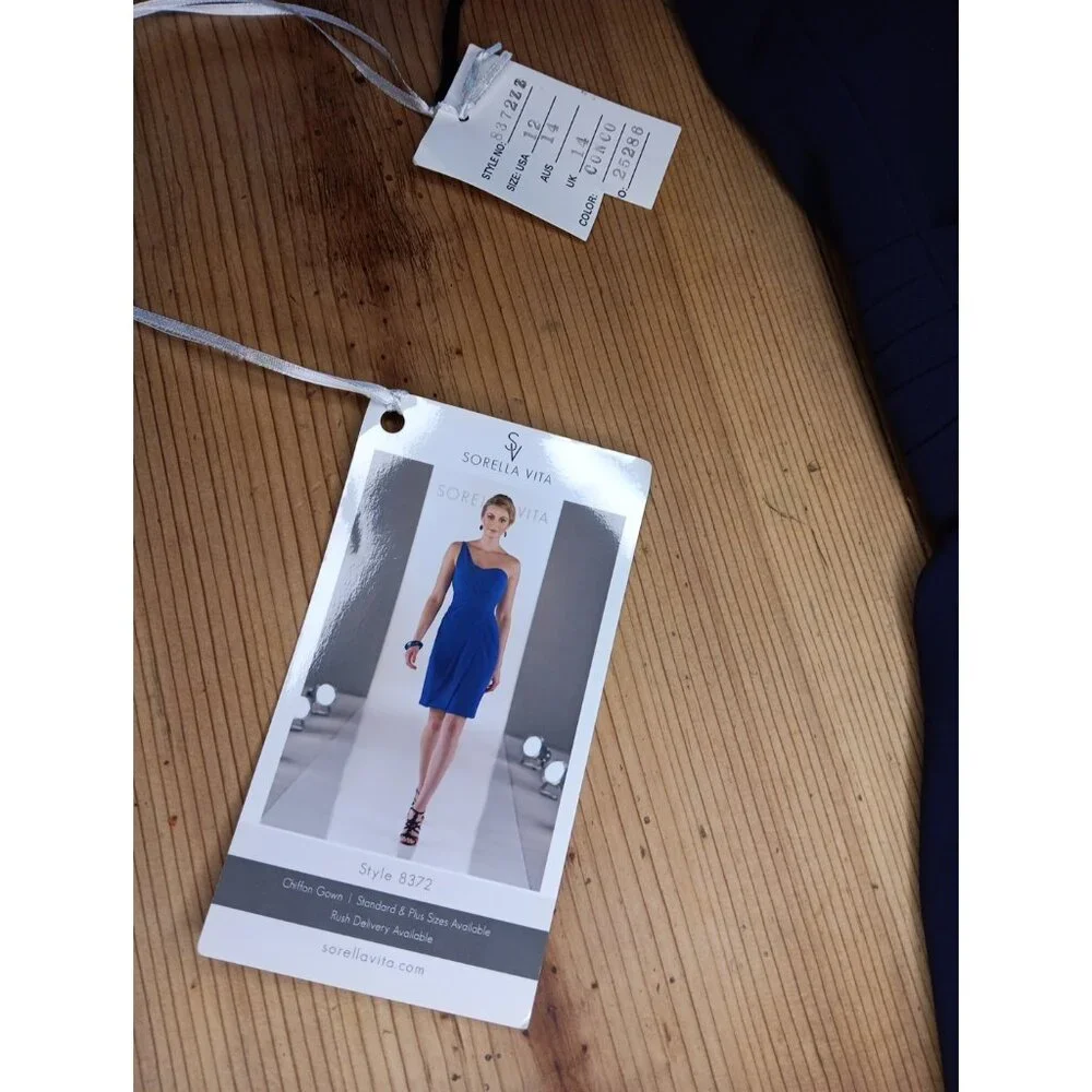 Sorella Vita Cocktail Dress Womens 12 Concord One Shoulder Shirred 8372 $285 NWT - Picture 7 of 9